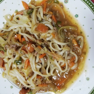 カレー焼きうどん